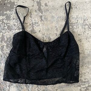 Aritzia lace black bralette crop top